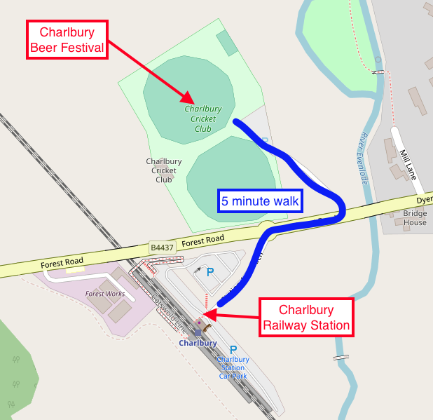 Map to Charlbury Cricket Club